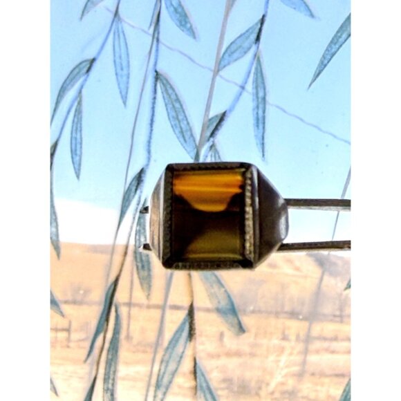 Vintage 60s Wallace Mfg Sterling Silver Ring Banded Picture Agate Size 6 - Picture 10 of 10